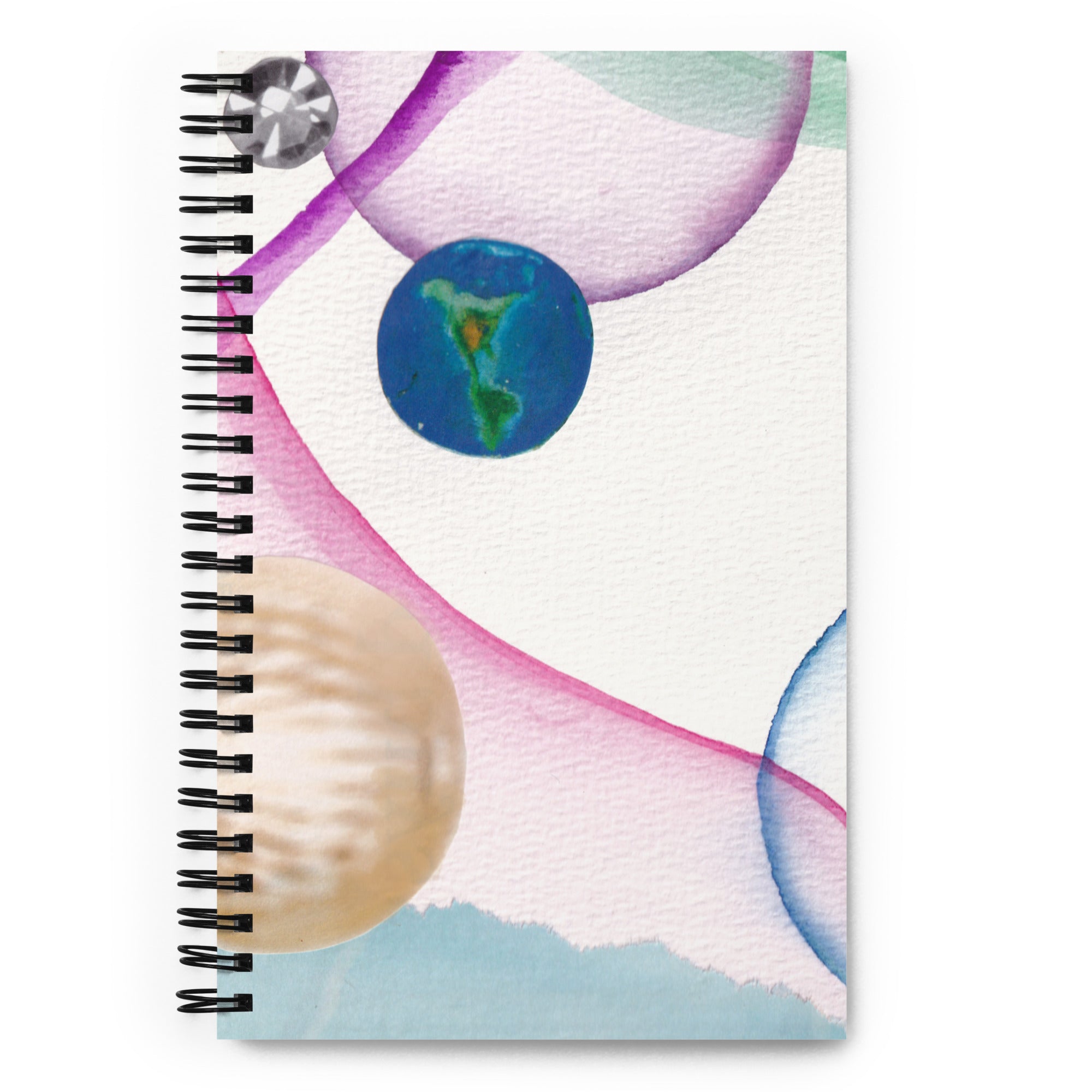 custom wire bound spiral notebook with art print on cover