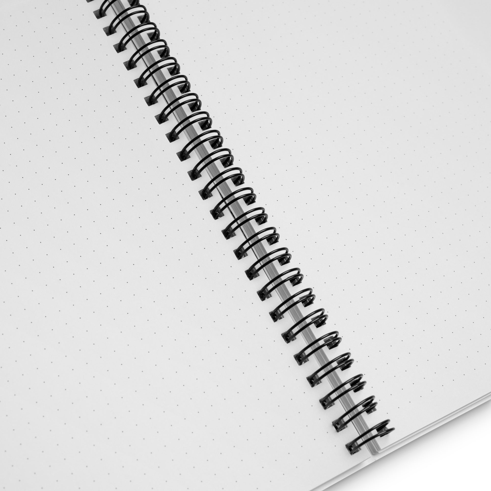 close up image of interior dot pages of custom spiral notebook